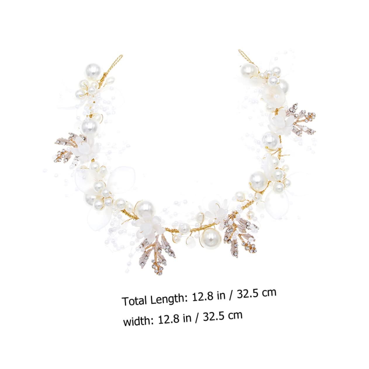 MAGICLULU 5 Pz Cerchietto Con Perle e Diamanti Ragazza Dei Fiori Fasce Per Bambini Gioielli Per Copricapo Di Foglie Di Nozze Sposa Lega Manuale Accessori Per Bianca