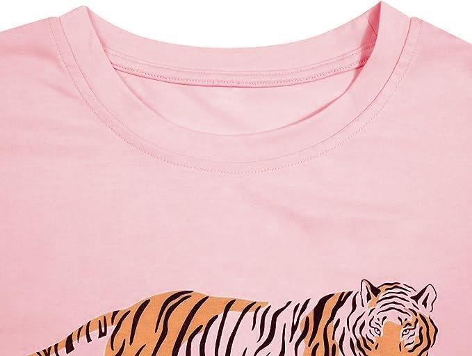 Tiger Shirt Women Vintage Animal Graphic T-Shirt Casual Short Sleeve Crewneck Tee Summer Loose Fit Tops - Image 7
