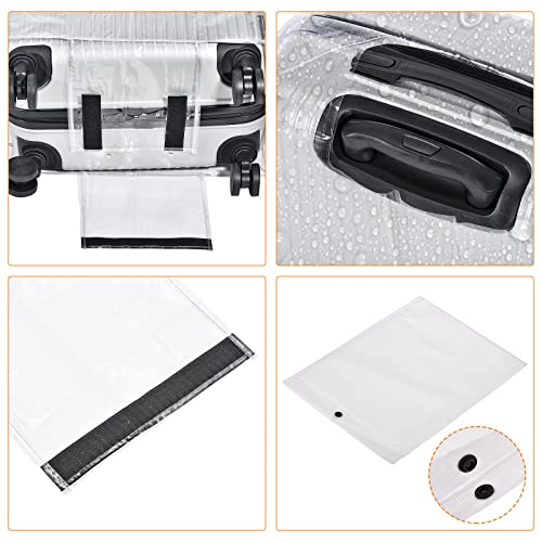 PATIKIL Universal Luggage Protector with Fastener 20 Inch, 2 Pack Portable Clear PVC Antistatic Waterproof Dust Cover for Suitcase, Transparent4