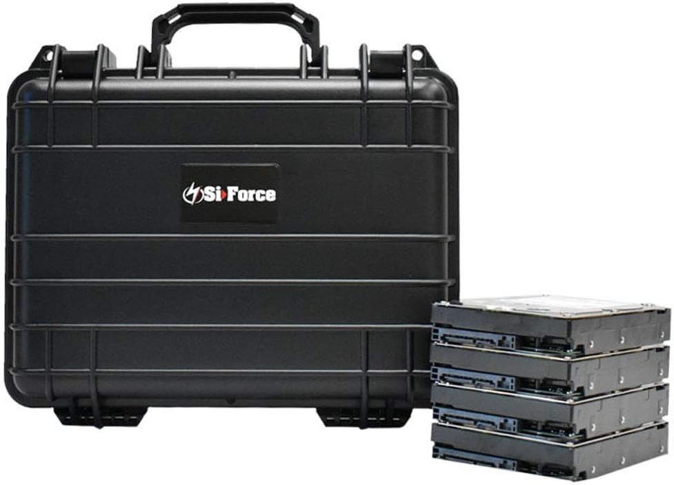 Tech Deals 🔥 SiForce L4 Drive Transporter Case by SiForce. Rugged Case with Pink Anti-Static Foam for 4 Internal 3.5 inch Drives