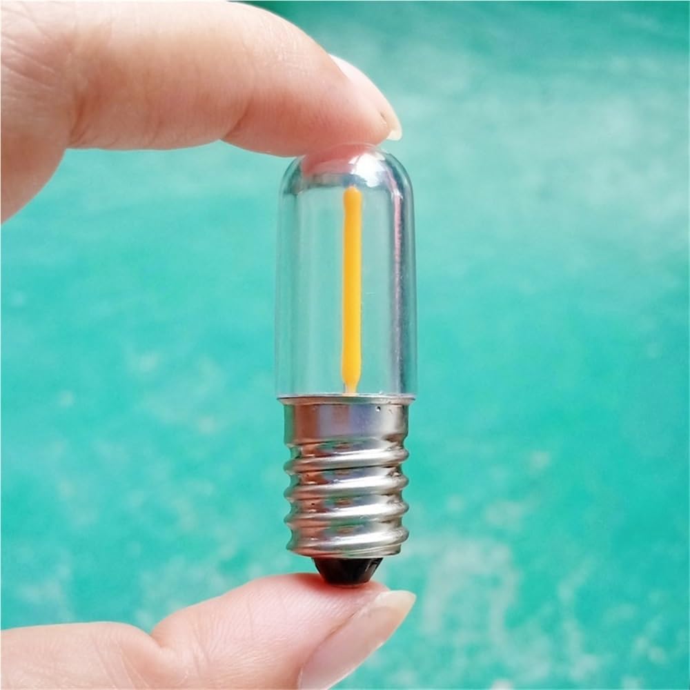 fengyan Casa bombillas, Paquete de 20 bombillas LED indicadoras E12/E14 CA 220 V, 0,5 W, carcasa de plástico Familiar Lámpara(2200K Yellow,E12)