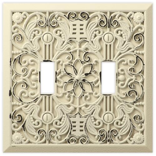 Assiette murale en filigrane 2 Toggle Blanc cache interrupteur double deco