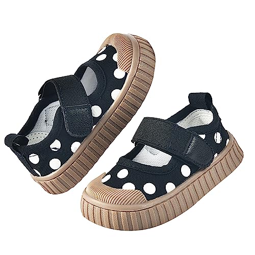 Infant Boys and Girls Sneakers Polka Dot Print Mesh Breathable Non Slip Design Outdoor Casual Big Girls Walking Shoes