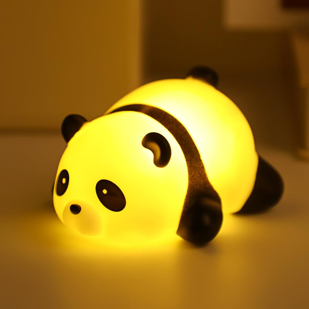 Comforso Panda Night Light,Cute Battery Powered LED Lamp,Animal Lamp for Bedroom & Living Room Decor,Nursery Bedside Light for Kids & Women,Adorable Gift for Birthday,Christmas (Panda)