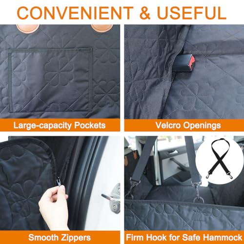 Paw Jamboree Dog Hammock for Car Hard Bottom Back Seat Extender for Dogs SUV Dog Seat Extender for Back Seat Dog Car Seat Extender for Large Dogs Dog Backseat Extender for Car SUV Truck