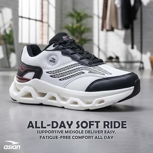 Image of ASIAN Powerkick-23 Men's Sports Shoes | Air Bubble Sole Running Sneakers for Training, Gym Lightweight Performance with Energy Return Grip & Breathable Design
