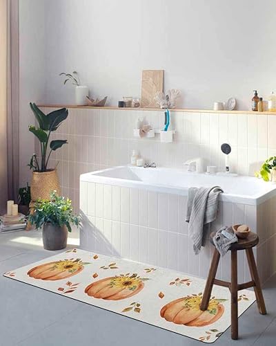 Miniatura 5 de Tapete de baño de arpillera con calabaza para bañera, antideslizante, de secado rápido y absorbente, tierra de diatomeas, fregadero, dormitorio,