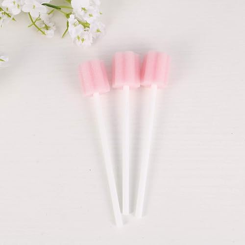 Miniatura 4 de Healifty Esponja desechable - 30 hisopos para la boca para ancianos, hisopos de esponja sin sabor para cuidado bucal, rosa