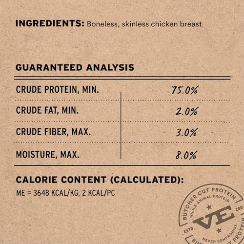 Image of Vital Essentials Freeze Dried Cat Treats, Chicken Breast, 4 oz Bag | Single Ingredient, Premium Quality Protein, Grain-Free Healthy Treats, USA Made with U.S. & Globally Sourced Ingredients
