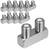 Material: niquelado 10 conectores F doble hembra SAT conector F hembra F hembra en forma de U para antenas, cable coaxial TV 4K
