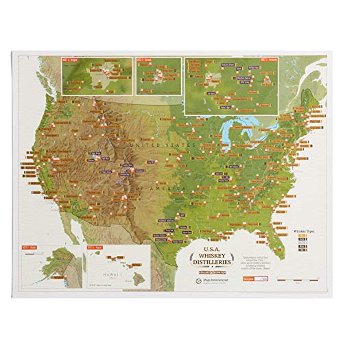 14. Maps International Scratch Off USA Whiskey Distilleries Poster