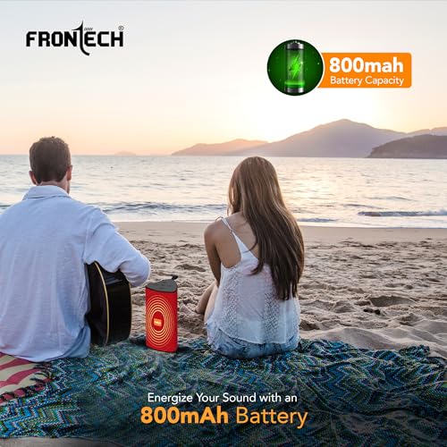Image of FRONTECH Multimedia Speaker with FM Radio /USB /TF /and Aux Support 3 W Bluetooth Speaker / 800 mAh Battery, 1 Year Warranty (Red- SW-0182)