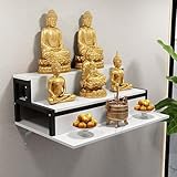 Conception à Niveaux pour Organisation Optimale：Avec son design en escalier, ce rehausseur de statue permet une disposition ordonnée de plusieurs éléments. Idéal comme support statue zen ou socle pour statue Bouddha, il apporte harmonie à votre espace.