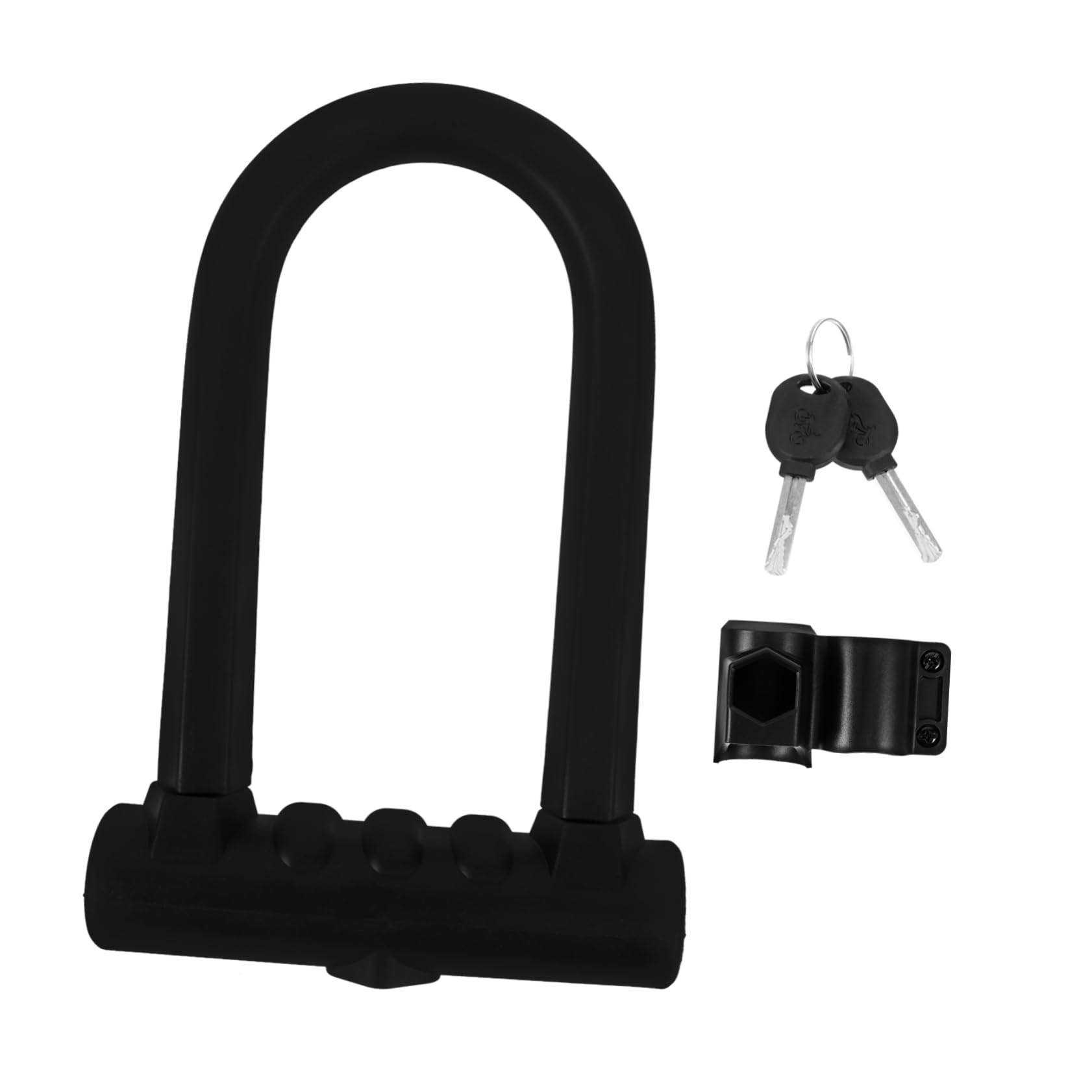 Happyyami Lucchetto a u Per Bicicletta in Ferro e Silicone Chiave Lucchetto Forma a u Per Veicolo Funzioni Anti-taglio e Design Doppia Apertura