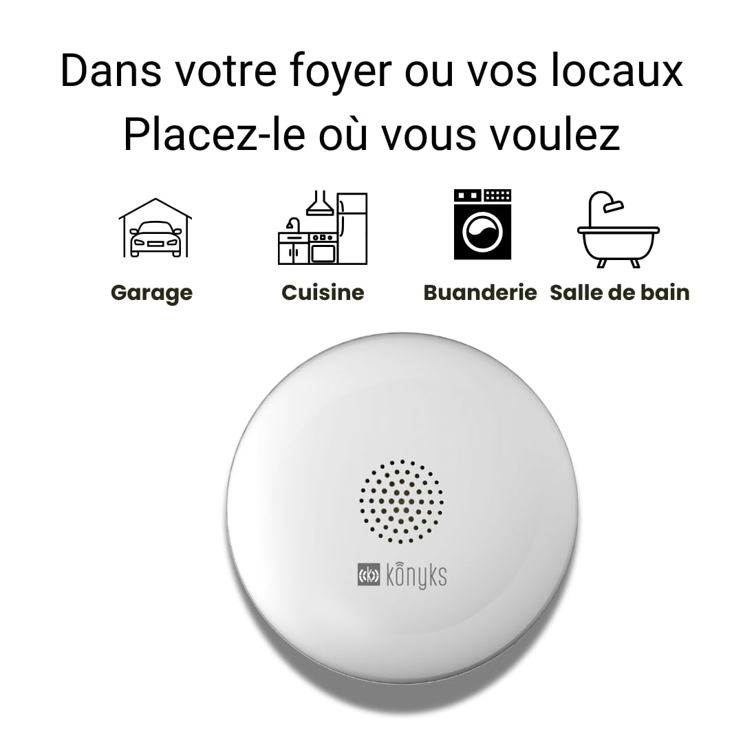Détecteur de Fuite d'eau et d'inondation - KONYKS - Osafe - Connecté - WiFi - 2.4 GHz