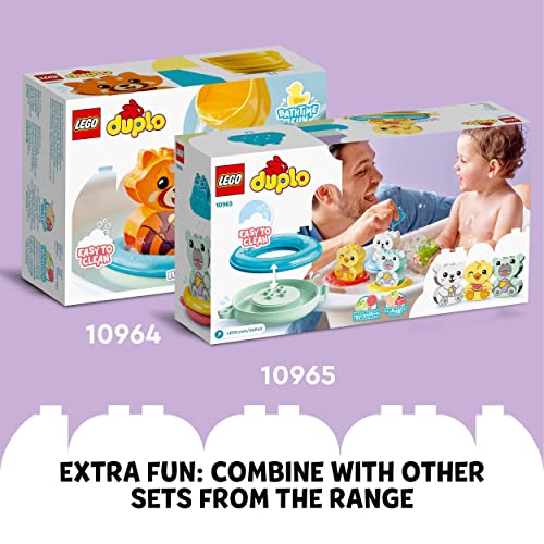 LEGO 10966 Duplo Jouet de Bain : L’Île Flottante des Animaux, Set Baignoire pour Bébés et Enfants de 1.5+ Ans