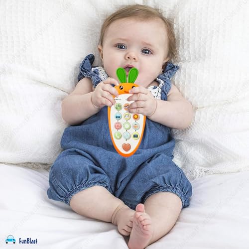 Image of FunBlast Cartoon Musical Mobile Phone for Kids, Mobile with Light & Sound Toys for Babies | Educational Toys for Kids 3+ Years /Boys /Girls-1 Unit (Orange)