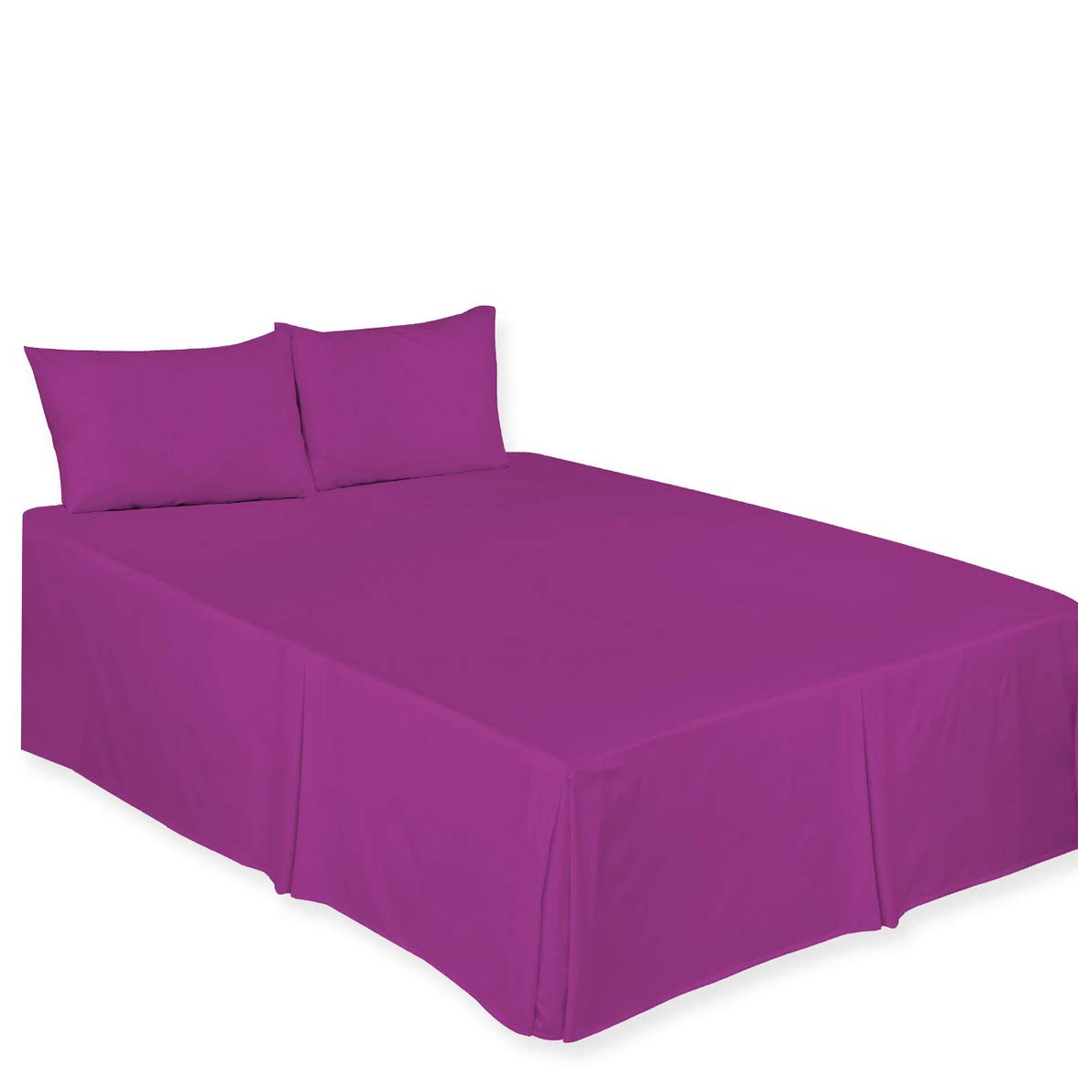 Arlinens Aubergine Valance Sheet King-Plain Dyed Poly Cotton Platform Base Valance Sheet Colour