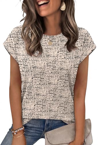 Image of Alaroo Womens Summer Tops Short Sleeve Shirts Crew Neck Tshirt Cute Trendy Tunic Blouses (S-3XL)