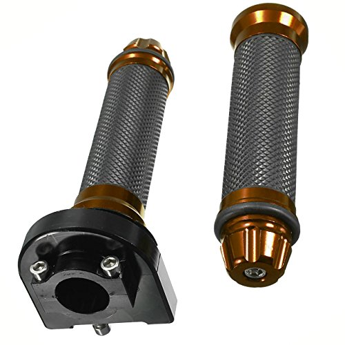 Yibid Motorcycle 7/8" Handlebar Throttle And Grips Motorized Anodized Cnc Quick Twist Gas Tube Lever Control Compatibility Replacement For Suzuki,Yamaha, Mv Agusta, Buell Sport Street Bike, Bronze #TOP7