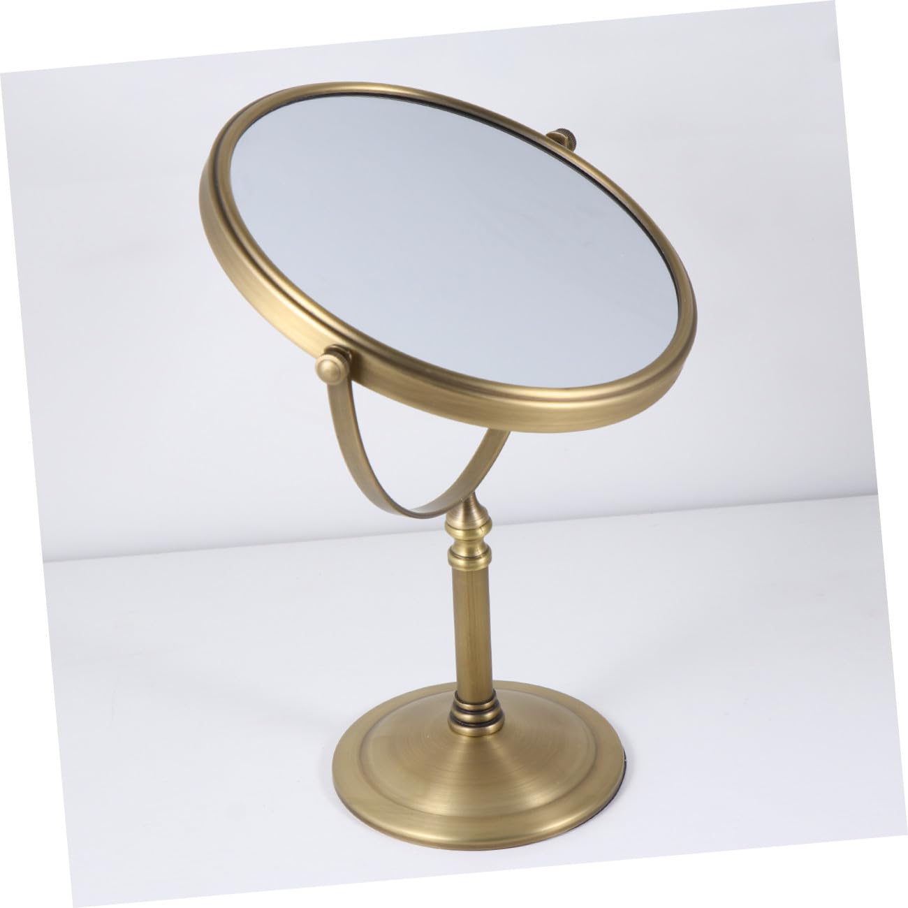 Didiseaon Espejo De Maquillaje De Mesa y Espejo De Aumento De Doble Cara, 1 Unidad, 8 Pulgadas, Aumento 7X, Estilo Antiguo, para Mujer, Uso Hogar, Base Antideslizante
