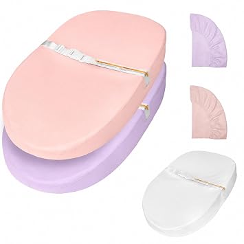 Baby Changing Pad, Muslin Diaper Changing Pad with Waterproof Lining, Changing Table Pads for Dresser with 2 Pack Muslin CoversPink + Purple
