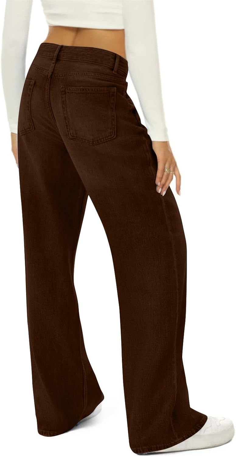 Item similar// Flare Jeans for Women Vintage Wide Leg Boyfriend Baggy Stretchy High Waisted Denim Pants with Pockets 01-brown Small