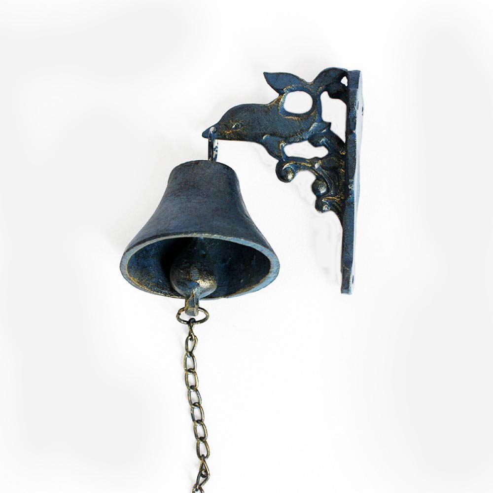 UDRJU Ornamenti di Scultura Campanello Delfino della Decorazione della Parete del Giardino in Ferro Battuto Creativo in Ghisa