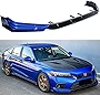 MC Style JDM 5PC Painted Blue Black Front Bumper Lip Splitter Kit Compatible for 2022-2023 Honda Civic Hatchback Sedan All Models