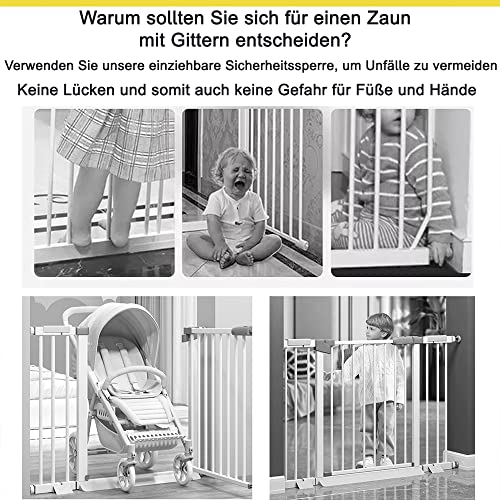 Melko Türschutzgitter Treppenschutzgitter Absperrgitter - ver. Farben - Ausziehbar - für Kinder Hunde Babys Welpen und andere Haustiere - Einrollbar Treppengitter Hundebarrieren Treppenschutzrollo