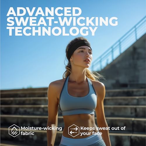 Image of Tough Headwear Tough Outfitters Headband for Men - Mens Headbands - Working Out Sports Performance Head Bands - Athletic Cycling Running Sweat Band, Football Headbands - Sweat Bands Men /Women