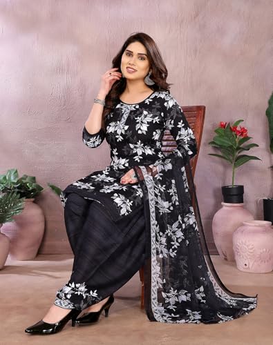 Image of Yashika Unstiched Crepe dress materials | Crepe Salwar Suit for women with dupatta | suit material for women unstitched