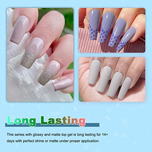 Lavender Violets 13 Pcs Gel Nail Polish Kit With 9 Colors Coat, 3 Bottles Of Base Top Matt Top Coat And Nail File For Soak-Off Uv Led Gel Nail Art Design C605B #TOP2