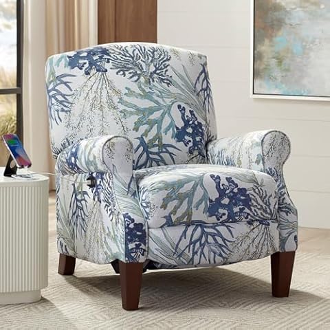 Kensington Hill Coral Reef Oceanside Upholstered Fabric 3-Way Power Recliner Chair Cover