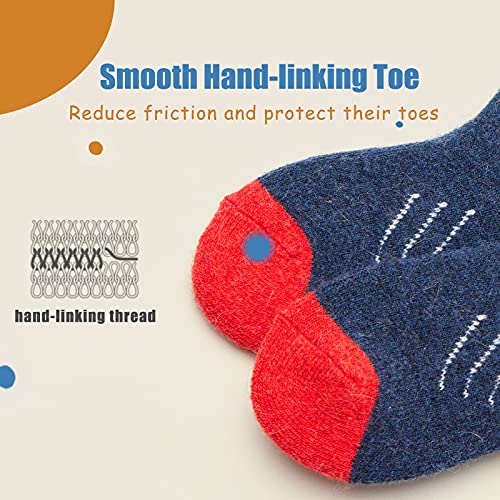 Boys Wool Warm Socks Kids Thick Winter Socks Thermal Crew Cartoon Socks For Boys 6 Pairs 6-8 Years #TOP3