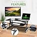 The House of Trade Standing Desk | Desk Riser Classic Stand Up Desk | 32 in Wide Fits 2 Monitors with Retractable Keyboard Tray (Black, 32