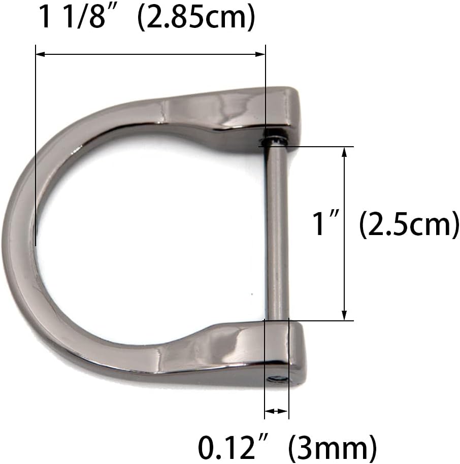 Loosco U Shape Horseshoe D-Rings, 4 PCS DIY Leather Craft Key Holder Purse Accessories for 1 Inch Strap (Gold) - Image 2