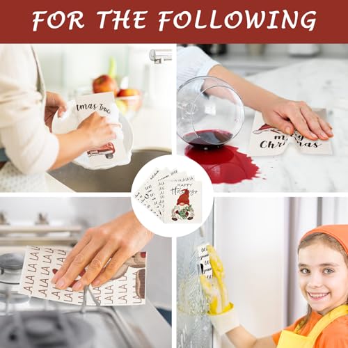 Paños de cocina suecos lavables de Navidad y toallas de algodón reutilizables 6
