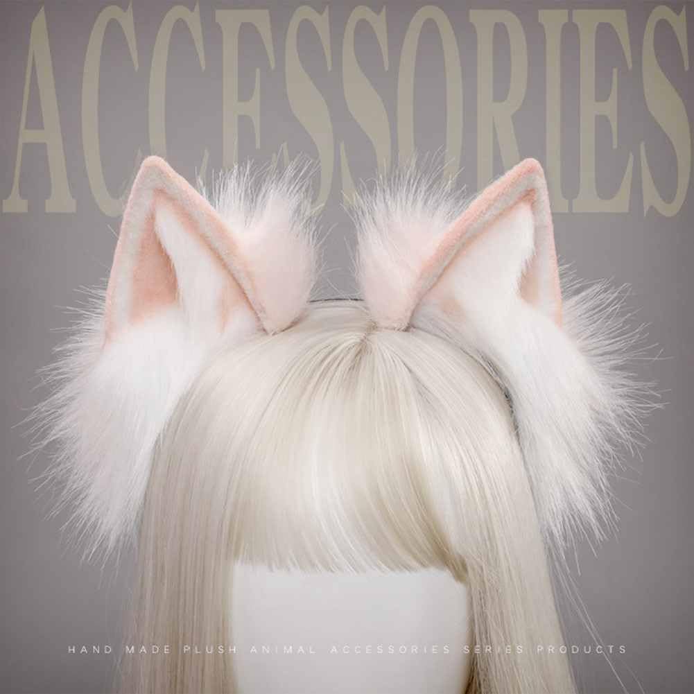 Uposao Plüsch Tierohren Stirnband – Wolf/Fuchs/Katzenohren Für Cosplay, Halloween & Kostümpartys