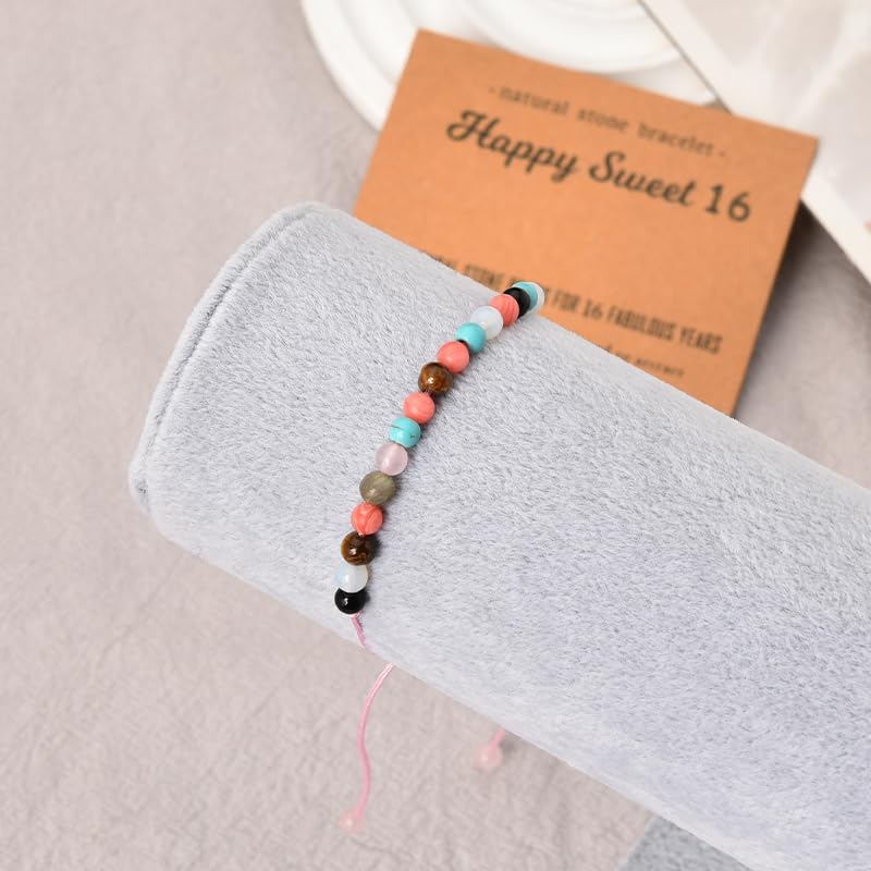 Image of Natural Stone Bracelet for Women Birthday Gifts for Mom Daughter Beaded Bracelets for Bestie Sister Bead Bracelet for Grandma