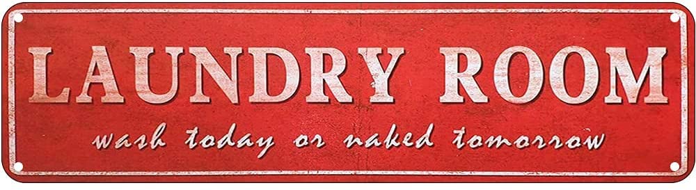Laundry Room Retro Tin Signs Aluminum Metal Sign for Kitchen Home Garden Wall Bar Cafe Decor 4x16 Inch