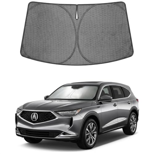 Image of Proadsy Windshield Sun Shade Custom Fit Acura MDX 2022-2026 Ice Crystal Black Front Window Sunshade UV and Heat Blocker Foldable Visor Keeps Car Cooler for Summer Parking and Daily Use