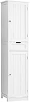 IWELL 67" Tall White Bathroom Storage Cabinet with 2 Doors, Drawer & Adjustable Shelves - Multi-Purpose for Kitchen, Office, Entryway