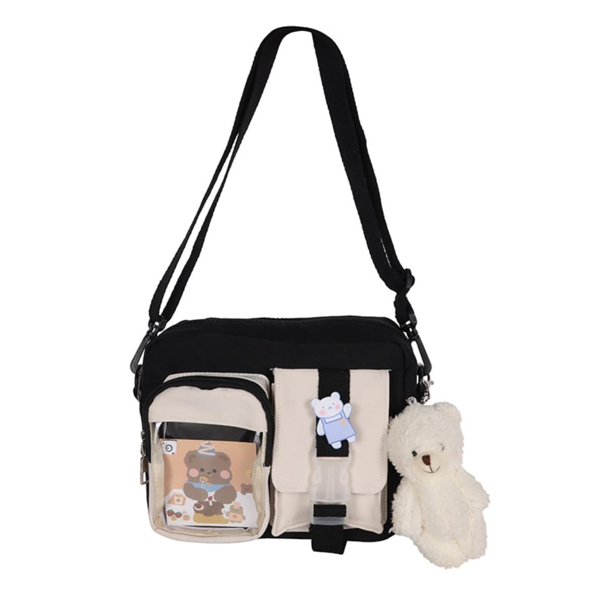 SUFUZEGA Cute Bear Small Crossbody Purse for Women Aesthetic Bag Ita Bag Purse with Kawaii Accessories