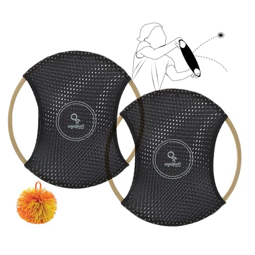 Schildkröt Ogo Sport Bamboo Set I 2 Ogo Scheiben aus FSC Bambus mit elastischem Netz und Wuschelball I Outdoor Fang- und Wurfspiel für Kinder und Erwachsene I Nachhaltiges Geschicklichkeitsspiel