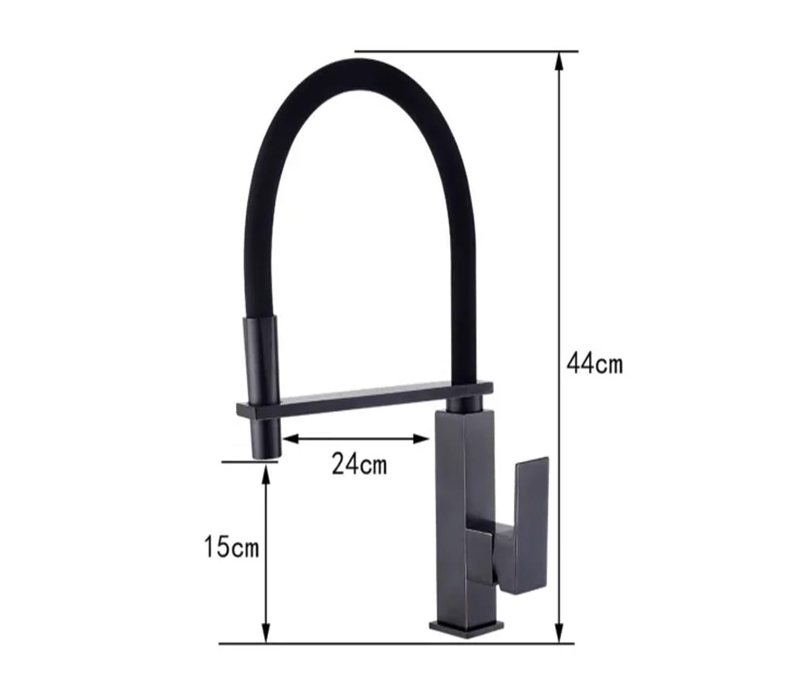 Grifo de Cocina extraíble Giratorio de 360 Grados, Grifo Mezclador de Cocina con Acabado Negro, Grifo Mezclador con manija Decorativa