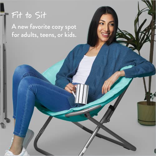 Urban Shop Faux Fur Saucer Chair, Aqua Blue #TOP3