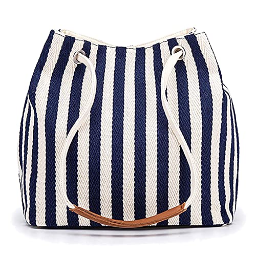 Womens Canvas Summer Tote Bags, Casual Beach Multifunction Bag, KOWVOWZ Top Handle Shopping Crossbody Bag, Shoulder Bag Daily Working Handbag for Ladies Women Daily Use (Blue)