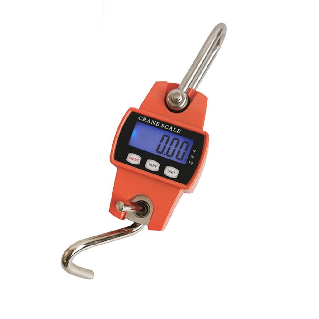 Minibáscula electrónica Digital con grúa, 300 kg/660 LB, Pantalla LCD retroiluminada, Ideal para Caza en Granjas, Arcos, Peces Grandes, Color Naranja/Azul, para Colgar (Azul: 150 x 85 x 46 mm)
