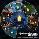 PChero Solarne lampy basenowe, wodoodporne, IP68, ze świecami pływającymi, z czujnikiem zmierzchu do świtu, do basenów, ogrodu, na patio, do kąpieli, na imprezę, do spa, na zewnątrz, 2 szt